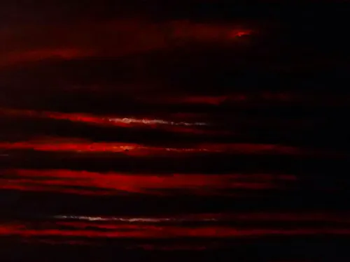 Red clouds in the sky